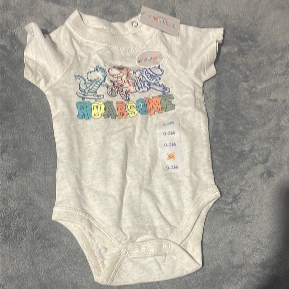 Garanimals Cream 'Roarsome' Dinosaur Bodysuit